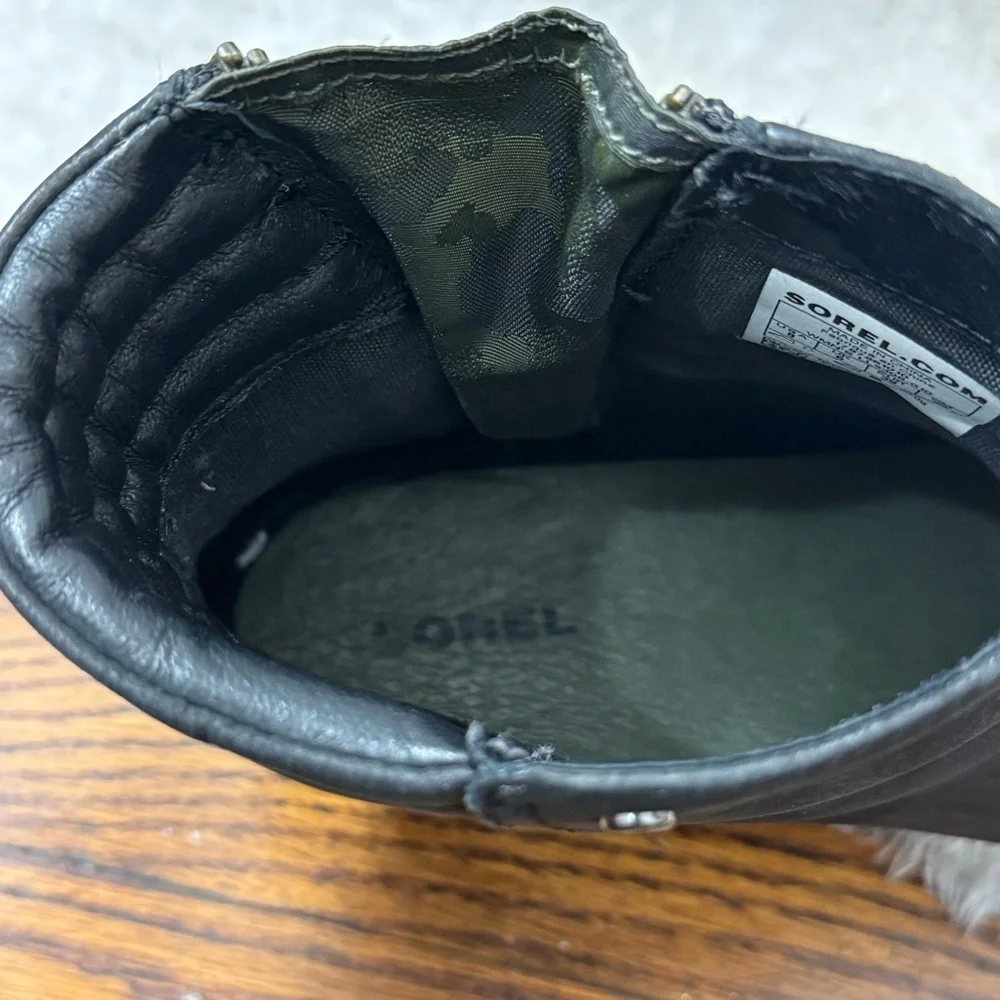 Sorel Danica Waterproof Black Leather Ankle Booties Ss 8 - Picture 11 of 13